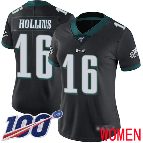 Women Philadelphia Eagles #16 Mack Hollins Black Alternate Vapor Untouchable NFL Jersey Limited Player